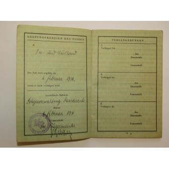 Saksan matkustaja passi. Espenlaub militaria